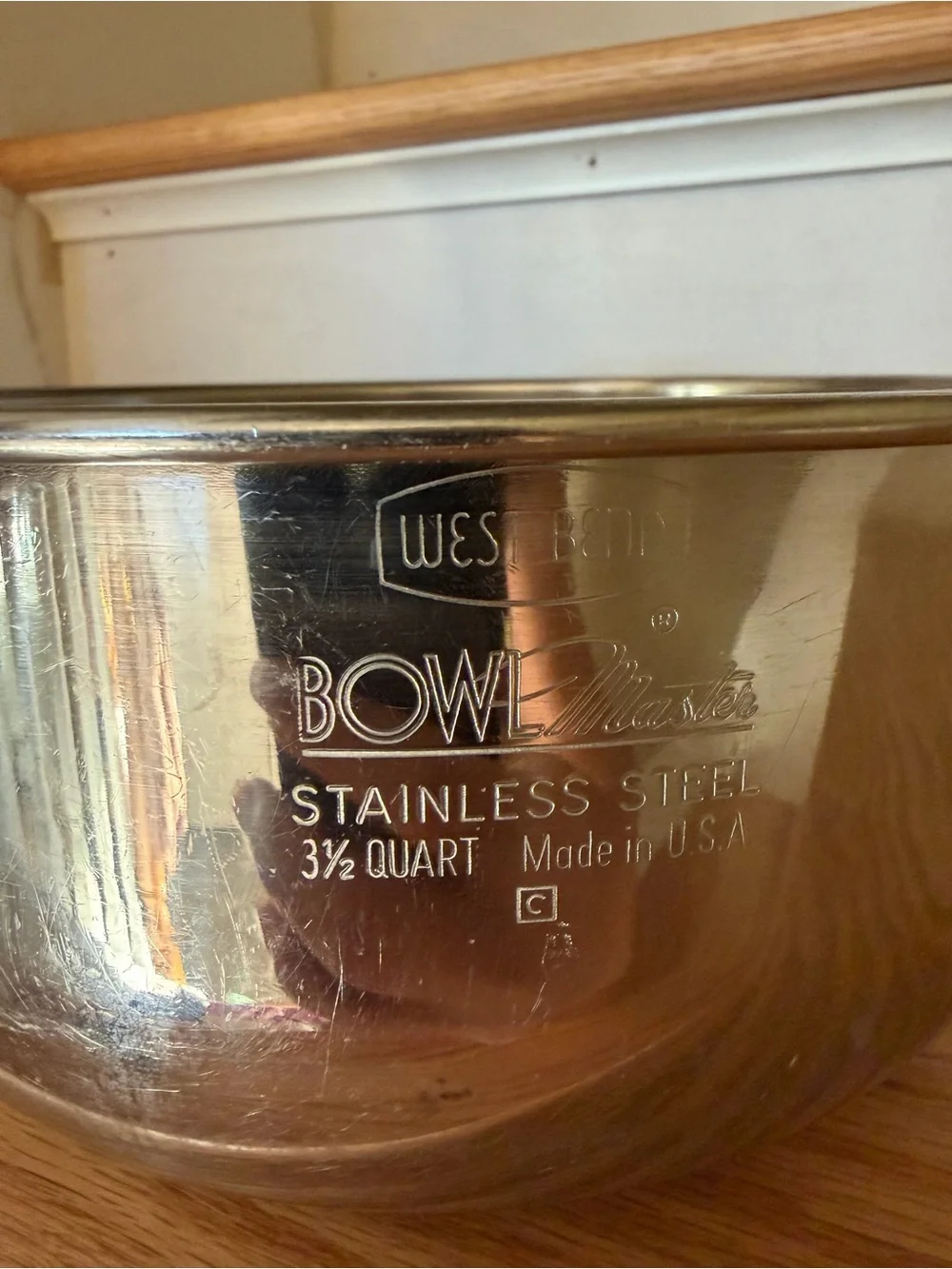 West Bend Bowl Master Stainless Steel Bowl 3-1/2 Qt Mixing Bowl 9” Made in USA